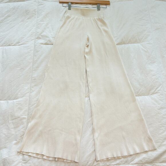 Free People Emilie Sweater Set Size XS White Whisper Cable Knit Lounge - Picture 10 of 12